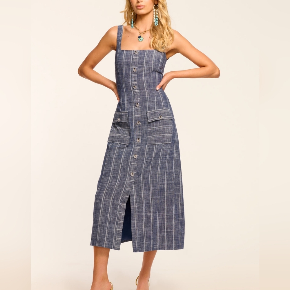 Ramy Brook Noemi Button Down Midi Dress - Picture 1 of 13
